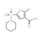 2-Methyl-5-(piperidin-1-ylsulphonyl)furan-3-carboxylic acid (CAS 306936-38-9) - chemical structure image