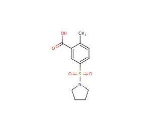 2-methyl-5-(pyrrolidin-1-ylsulfonyl)benzoic acid - chemical structure image