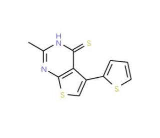 2-methyl-5-thien-2-ylthieno[2,3-d]pyrimidine-4-thiol - chemical structure image