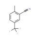 2-Methyl-5-(trifluoromethyl)benzonitrile (CAS 261952-03-8) - chemical structure image
