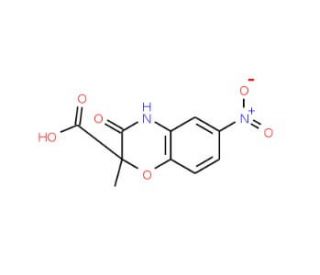 2-Methyl-6-nitro-3-oxo-3,4-dihydro-2H-1,4-benzoxazine-2-carboxylic acid - chemical structure image