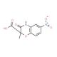 2-Methyl-6-nitro-3-oxo-3,4-dihydro-2H-1,4-benzoxazine-2-carboxylic acid - chemical structure image