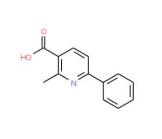 2-methyl-6-phenylnicotinic acid (CAS 66416-49-7) - chemical structure image