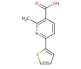 2-methyl-6-thien-2-ylnicotinic acid - chemical structure image