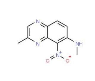 2-Methyl-7-methylamino-8-nitro-quinoxaline (CAS 78411-55-9) - chemical structure image