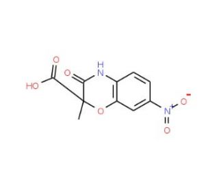 2-Methyl-7-nitro-3-oxo-3,4-dihydro-2H-1,4-benzoxazine-2-carboxylic acid - chemical structure image