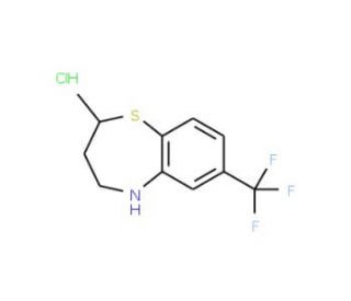 2-methyl-7-(trifluoromethyl)-2,3,4,5-tetrahydro-1,5-benzothiazepine hydrochloride - chemical structure image