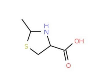 2-Methyl-thiazolidine-4-carboxylic acid (CAS 4165-32-6) - chemical structure image