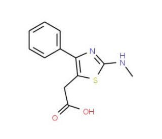 (2-Methylamino-4-phenyl-thiazol-5-yl)-acetic acid - chemical structure image