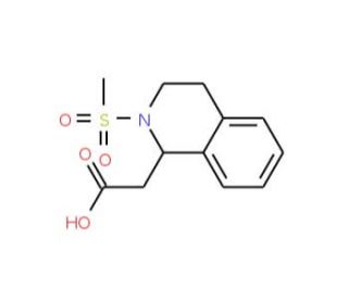 [2-(methylsulfonyl)-1,2,3,4-tetrahydroisoquinolin-1-yl]acetic acid - chemical structure image