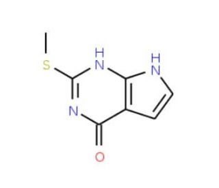 2-Methylsulphanyl-7H-pyrrolo[2,3-d]pyrimidin-4-ol (CAS 67831-83-8) - chemical structure image