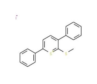 2-Methylthio-3,6-diphenylthiopyranylium iodide - chemical structure image