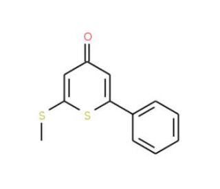 2-Methylthio-6-phenyl-4H-thiopyran-4-one (CAS 113544-16-4) - chemical structure image