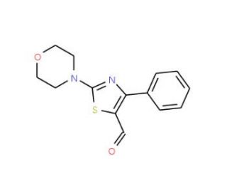 2-Morpholin-4-yl-4-phenyl-thiazole-5-carbaldehyde (CAS 129880-85-9) - chemical structure image