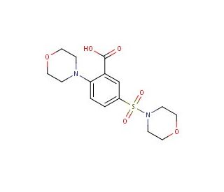 2-morpholin-4-yl-5-(morpholin-4-ylsulfonyl)benzoic acid - chemical structure image