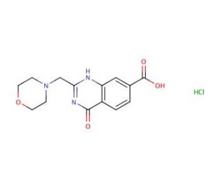 2-(morpholin-4-ylmethyl)-4-oxo-3,4-dihydroquinazoline-7-carboxylic acid hydrochloride - chemical structure image