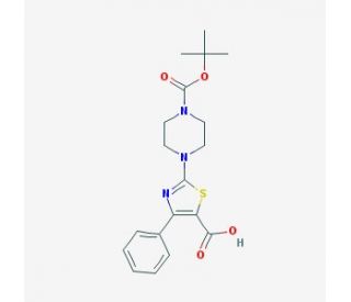 2-(N-boc)piperazine-4-phenyl-thiazole-5-carboxylic acid (CAS 905807-75-2) - chemical structure image