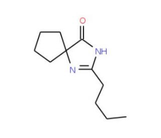 2-n-Butyl-1,3-diazaspiro[4.4]non-1-en-4-one (CAS 138402-05-8) - chemical structure image