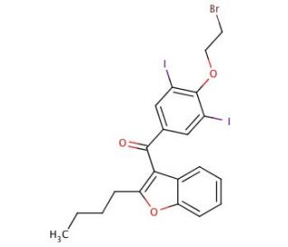 2-n-Butyl-4-[(2-bromoethoxy)-3,5-diiodobenzoyl]benzofuran (CAS 96027-84-8) - chemical structure image