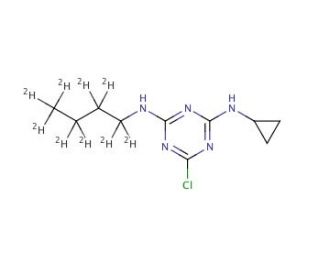 2-(n-Butyl-d9-amino)-4-chloro-6-cyclopropylamino-1,3,5-triazine - chemical structure image