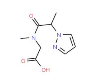 2-[N-methyl-2-(1H-pyrazol-1-yl)propanamido]acetic acid - chemical structure image