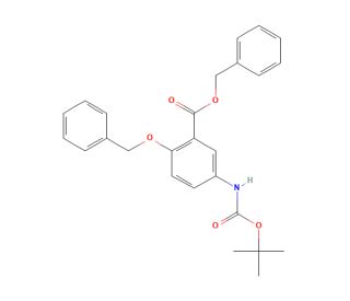 2-O-Benzyl-5-(N-tert-butyloxycarbonyl)aminosalicylic Acid Benzyl Ester (CAS 135345-41-4) - chemical structure image