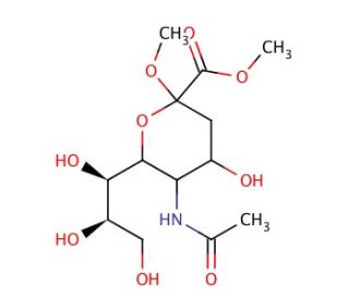2-O-Methyl-&beta;-D-N-acetylneuraminic Acid, Methyl Ester (CAS 6730-43-4) - chemical structure image