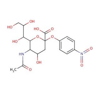 2-O-(p-Nitrophenyl)-&alpha;-D-N-acetylneuraminic acid (CAS 26112-88-9) - chemical structure image