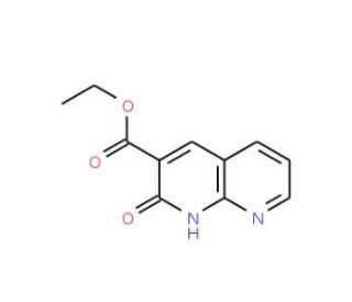2-Oxo-1,2-dihydro-[1,8]naphthyridine-3-carboxylic acid ethyl ester (CAS 5174-90-3) - chemical structure image