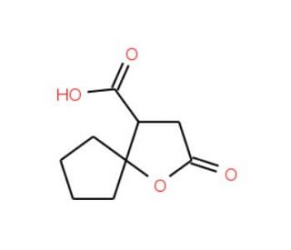 2-Oxo-1-oxa-spiro[4.4]nonane-4-carboxylic acid (CAS 18363-10-5) - chemical structure image