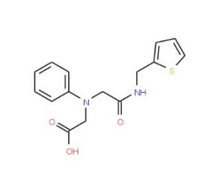 [{2-Oxo-2-[(2-thienylmethyl)amino]ethyl}(phenyl)-amino]acetic acid - chemical structure image