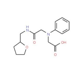 [{2-Oxo-2-[(tetrahydrofuran-2-ylmethyl)amino]-ethyl}(phenyl)amino]acetic acid - chemical structure image