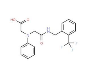 [(2-Oxo-2-{[2-(trifluoromethyl)benzyl]amino}-ethyl)(phenyl)amino]acetic acid - chemical structure image
