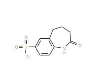 2-oxo-2,3,4,5-tetrahydro-1H-1-benzazepine-7-sulfonyl chloride (CAS 927869-56-5) - chemical structure image