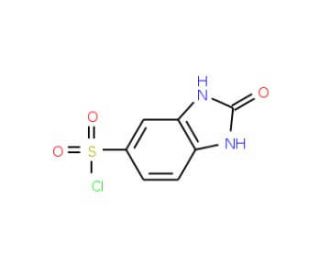 2-Oxo-2,3-dihydro-1H-benzoimidazole-5-sulfonyl chloride (CAS 53439-87-5) - chemical structure image