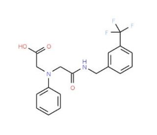[(2-Oxo-2-{[3-(trifluoromethyl)benzyl]amino}-ethyl)(phenyl)amino]acetic acid - chemical structure image