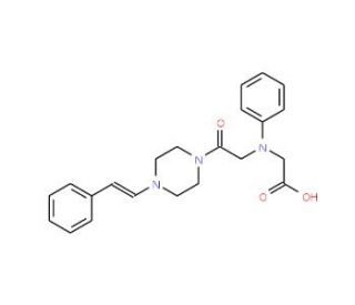 [(2-Oxo-2-{4-[(E)-2-phenylvinyl]piperazin-1-yl}ethyl)(phenyl)amino]acetic acid - chemical structure image