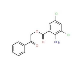 2-Oxo-2-phenylethyl 2-amino-3,5-dichlorobenzenecarboxylate - chemical structure image