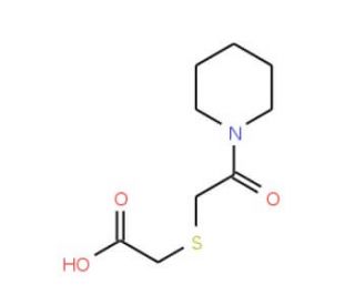 [(2-oxo-2-piperidin-1-ylethyl)thio]acetic acid (CAS 436087-13-7) - chemical structure image