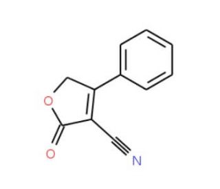 2-Oxo-4-phenyl-2,5-dihydro-3-furancarbonitrile (CAS 7692-89-9) - chemical structure image