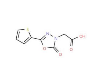 (2-oxo-5-thien-2-yl-1,3,4-oxadiazol-3(2H)-yl)acetic acid - chemical structure image