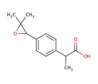 2-[p-(2-Methyl-1,2-epoxypropyl)phenyl]propionic Acid (CAS 75626-00-5) - chemical structure image