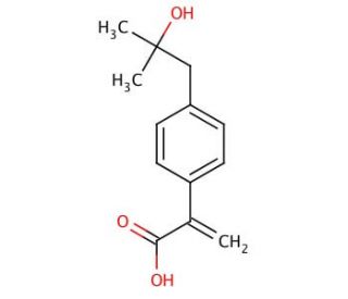 2-[p-(2-Methyl-2-hydroxypropyl)phenyl]propenoic Acid (CAS 75626-01-6) - chemical structure image