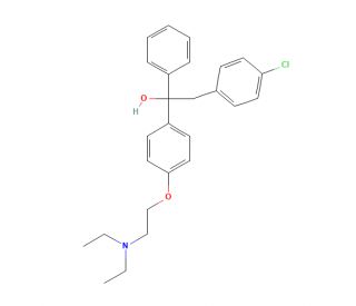 2-(p-Chlorophenyl)-1-[p-[2-(diethylamino)ethoxy]phenyl]-1-phenyl-ethanol (CAS 47642-02-4) - chemical structure image