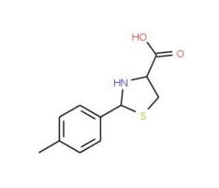 2-p-Tolyl-thiazolidine-4-carboxylic acid (CAS 59668-69-8) - chemical structure image