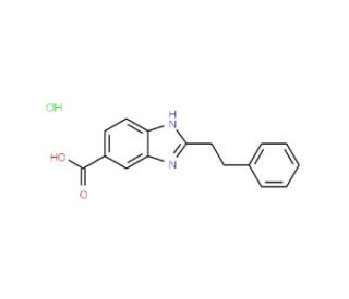 2-Phenethyl-1H-benzoimidazole-5-carboxylic acid hydrochloride - chemical structure image