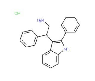 2-phenyl-2-(2-phenyl-1H-indol-3-yl)ethanamine hydrochloride (CAS 102441-39-4) - chemical structure image