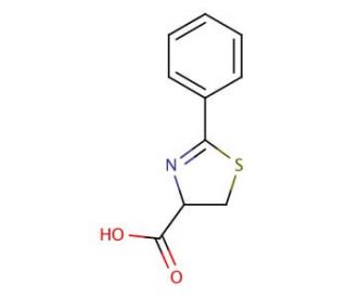 2-phenyl-4,5-dihydro-1,3-thiazole-4-carboxylic acid - chemical structure image