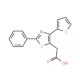 (2-Phenyl-4-thiophen-2-yl-thiazol-5-yl)-acetic acid (CAS 23821-62-7) - chemical structure image