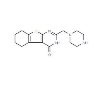2-(piperazin-1-ylmethyl)-5,6,7,8-tetrahydro[1]benzothieno[2,3-d]pyrimidin-4(3H)-one - chemical structure image